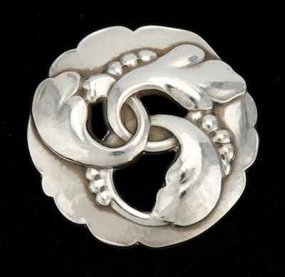 Appraisal: A Georg Jensen Sterling Silver Brooch Sterling silver brooch of