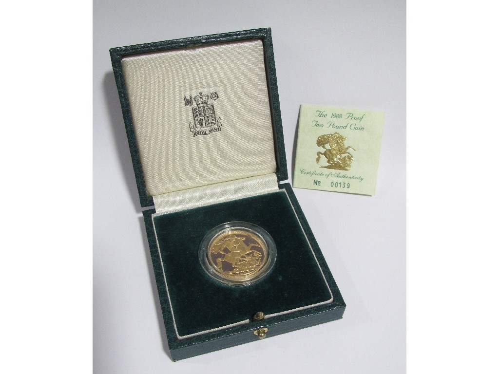 Appraisal: A Queen Elizabeth II proof two pound gold coin issued