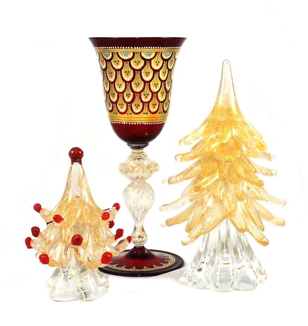 Appraisal: Three pieces of Archimede Seguso glass th century comprising a