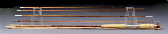 Appraisal: Vintage H L Leonard bamboo salmon fly rod two-handed three-piece