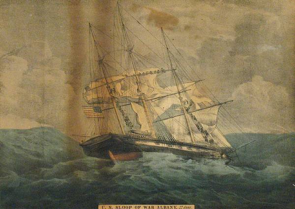 Appraisal: Nathaniel Currier U S Sloop of War Albany Guns Lithograph