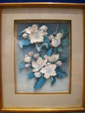 Appraisal: Two multi media three dimensional flower pictures in box frames