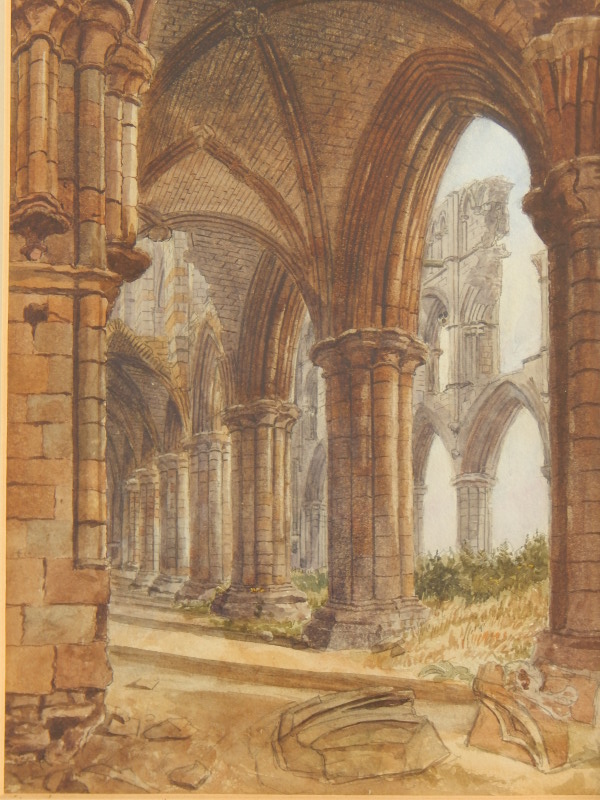 Appraisal: Attributed to John Whitaker Alan Whitby Abbey watercolour cm x