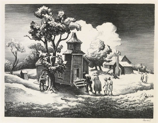 Appraisal: THOMAS HART BENTON Sunday Morning Lithograph x mm x inches