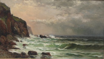 Appraisal: Jonathan Bradley Morse American - Crashing surf Oil on canvas