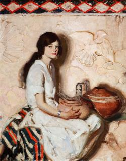 Appraisal: Portrait by Dean Cornwell Dean Cornwell - oil on canvas