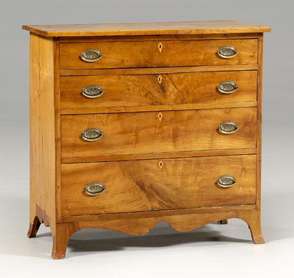 Appraisal: Southern cherry chest figured cherry and maple with yellow pine