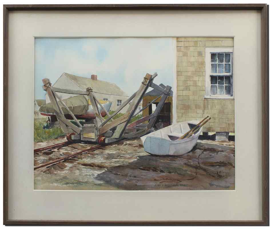 Appraisal: BATCHELDER Eliot American - The Boat Yard Watercolor sight size