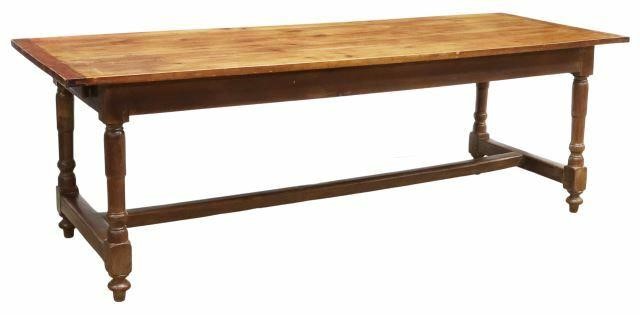 Appraisal: French fruitwood refectory table early th c plank top with