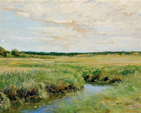 Appraisal: Albert R Thayer Massachusetts d MARSH LANDSCAPE oil on board