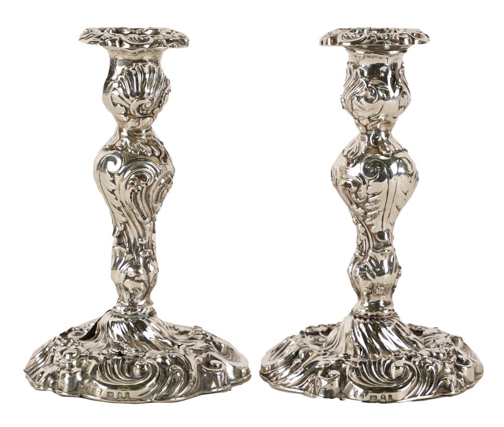 Appraisal: PAIR OF GEORGE IV STERLING CANDLESTICKSWaterhouse Hodson and Co Sheffield