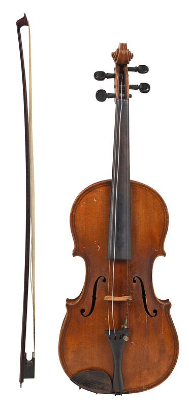 Appraisal: Vintage Violin in Case probably Continental early th century carved