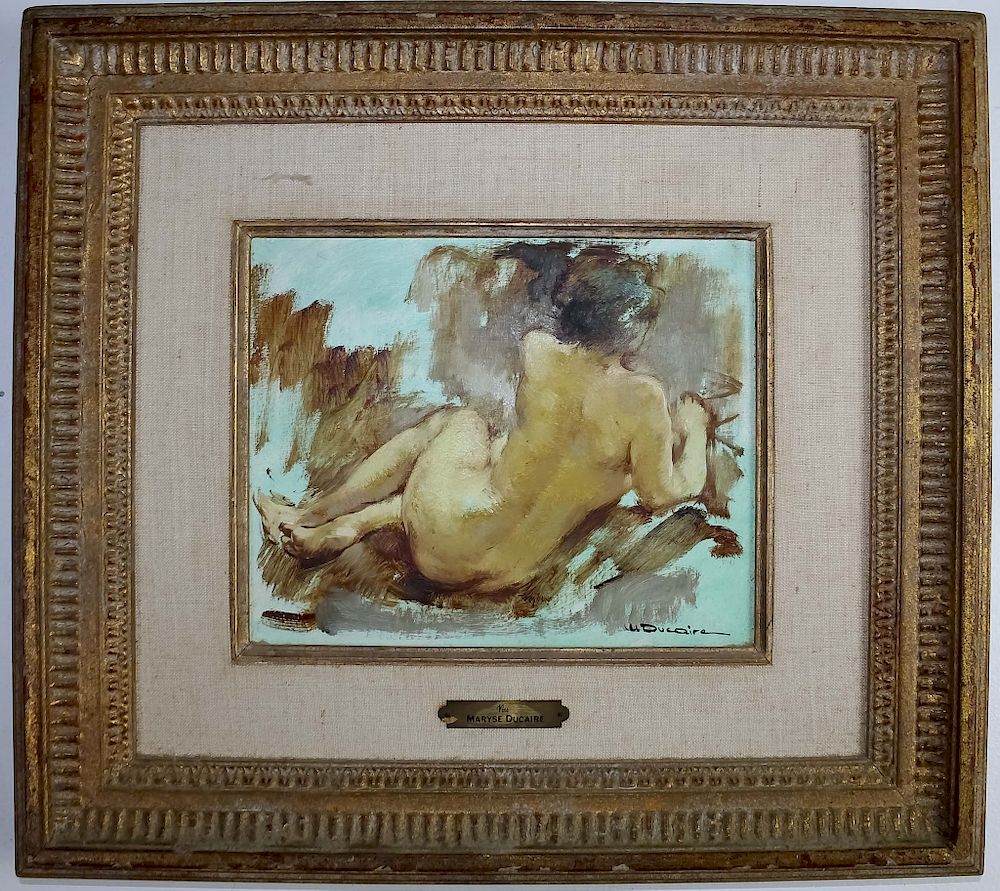 Appraisal: Maryse Ducaire-Rogue Nude Painting Wally Findlay Maryse Ducaire-Rogue - French