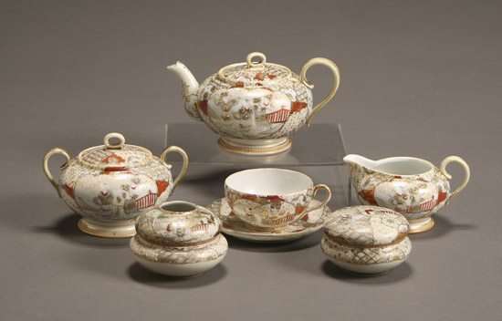 Appraisal: Nippon Satsuma-Type Thirteen-Piece Assembled Tea Set First Quarter th Century