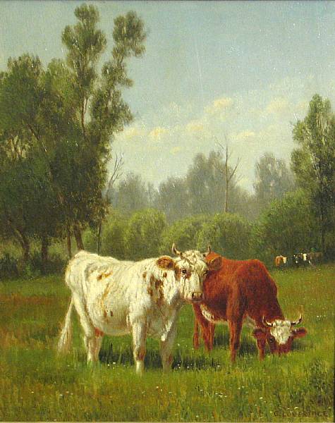 Appraisal: Clinton Loveridge American - Cattle grazing signed 'C Loveridge' lower