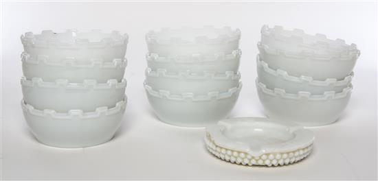 Appraisal: Sale Lot A Set of Twelve Milk Glass Bowls together