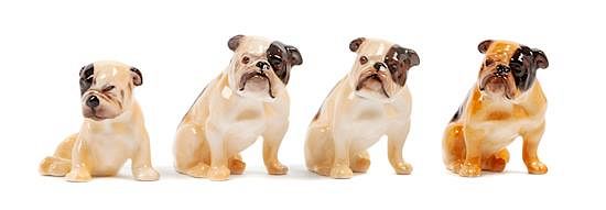 Appraisal: A Group of Four Royal Doulton Bulldogs Height of tallest