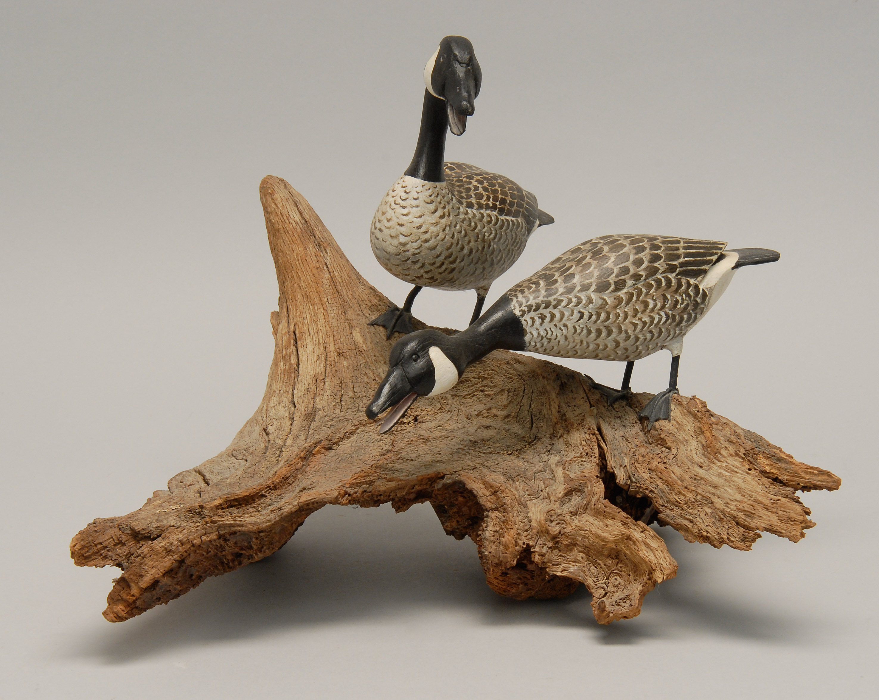 Appraisal: PAIR OF CANADA GEESE CARVINGS By Gordon Clark Jr of