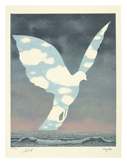 Appraisal: REN MAGRITTE after La Grande Famille Color lithograph x mm