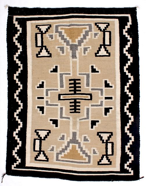 Appraisal: Navajo Two Grey Hills Rug Circa For your consideration is