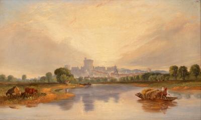 Appraisal: Follower of Alfred Vickers Harvest Scene on the Thames at