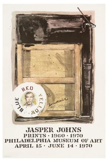 Appraisal: Jasper Johns b souvenir philadelphia poster f a offset-lithograph the