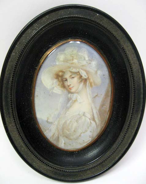 Appraisal: A Portrait Miniature of a Lady probably on ivory in