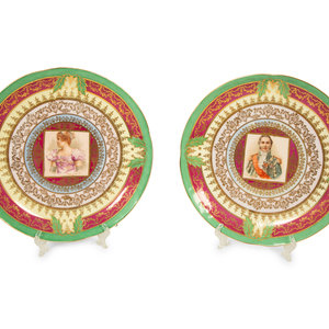 Appraisal: A Pair of Vienna Porcelain Cabinet Plates TH CENTURY one