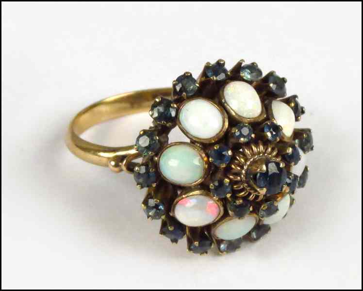 Appraisal: OPAL SAPPHIRE AND KARAT YELLOW GOLD RING grams Condition No