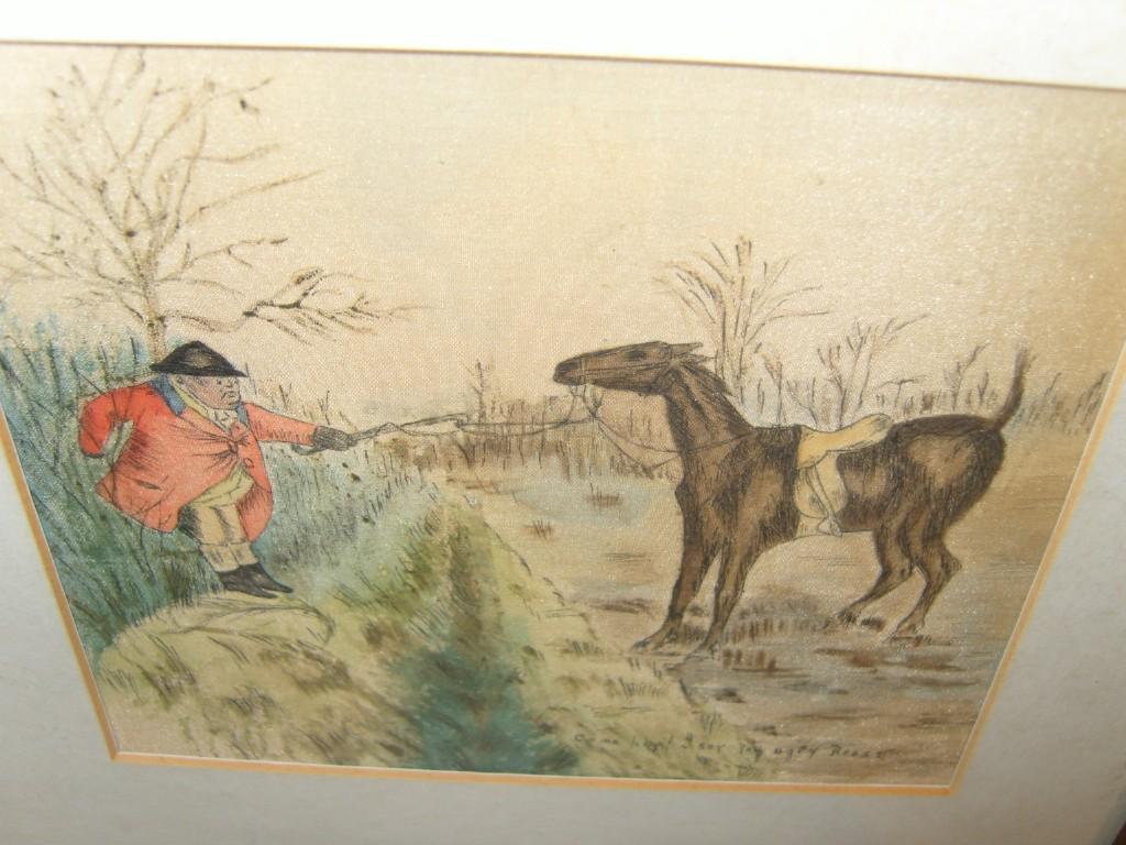 Appraisal: A set of six Victorian watercolour and ink caricatures on