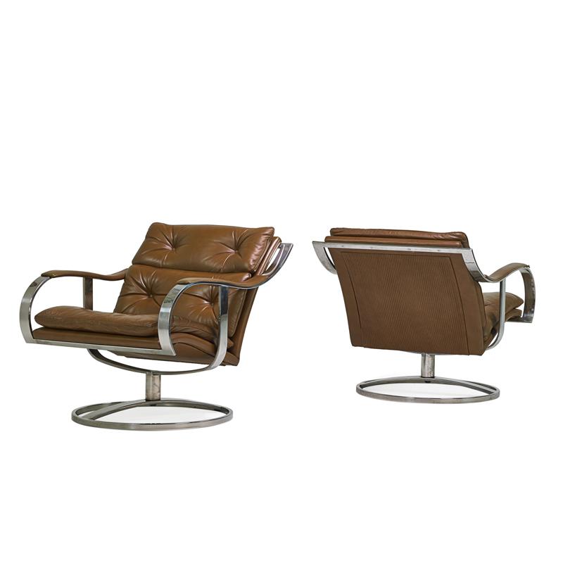 Appraisal: STEELCASE Pair of lounge chairs Condition Report Light wear to