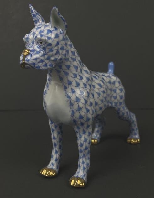 Appraisal: Herend Blue Fishnet Dog Tall x WideGood condition with no