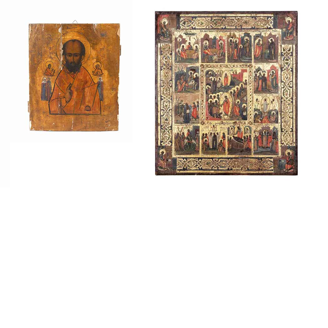 Appraisal: Russian Icon th Century Depicting the Resurrection of Christ and