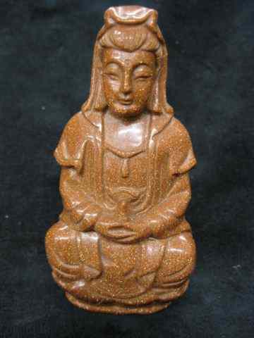 Appraisal: Chinese Carved Goldstone Figurine of aGoddess '' tall excellent