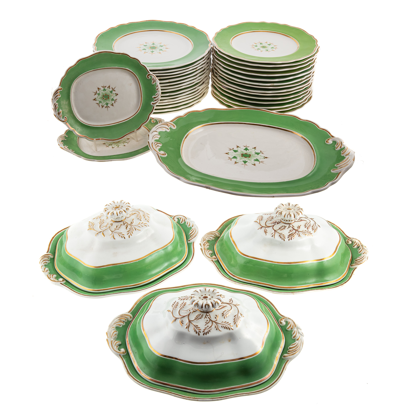 Appraisal: STAFFORDSHIRE CHINA PARTIAL DINNER SERVICE Second quarter- th century pieces