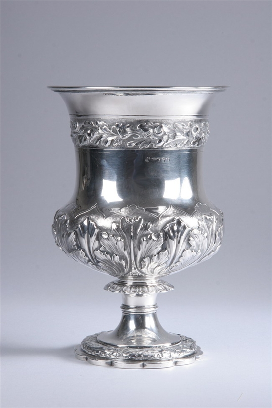 Appraisal: WILLIAM IV SILVER WINE COOLER RP GR London Shaped circular