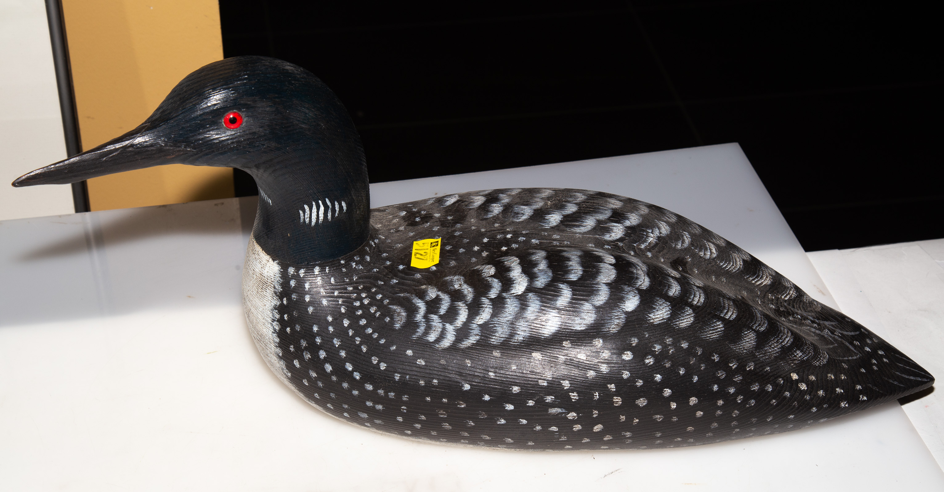 Appraisal: WILLIAM VEASEY CARVED LOON Signed and inscribed Dec