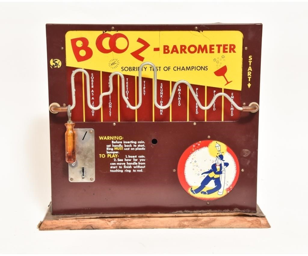 Appraisal: Metal countertop cent BOOZ-BAROMETER sobriety test of champions novelty machine