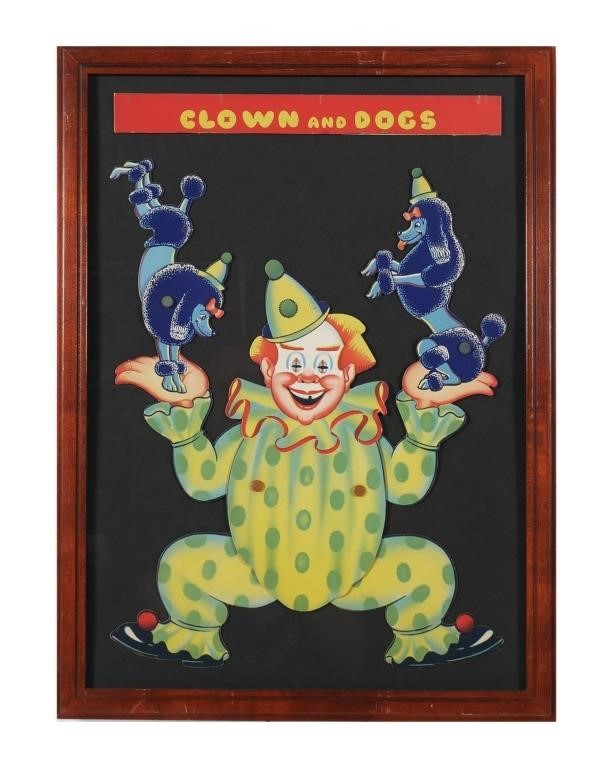 Appraisal: Early th century lithograph game toy showing a clown with