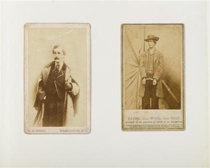 Appraisal: Ephemera Relating to Abraham Lincoln Mounted in dark brown morocco