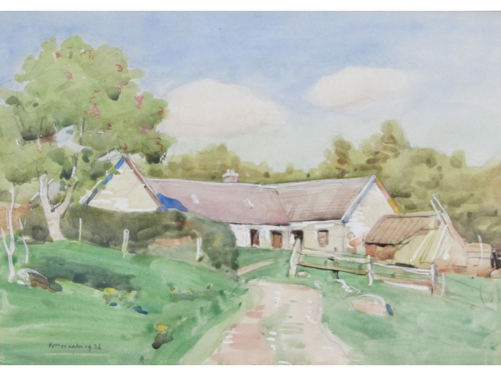 Appraisal: WILLIAM WALLS RSA Watercolour of a farmyard signed recto and