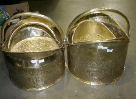 Appraisal: Two pairs of Indian silver coal buckets