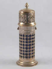 Appraisal: A silver lighthouse caster with bayonet fitting scroll pierced top