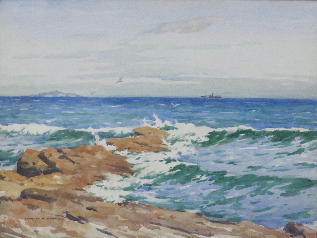 Appraisal: CHARLES R DOWELL Watercolour seascape signed