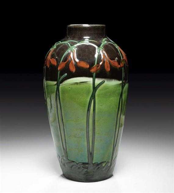 Appraisal: LAEUGER MAX - VASE circa Glazed ceramic Potter's mark on