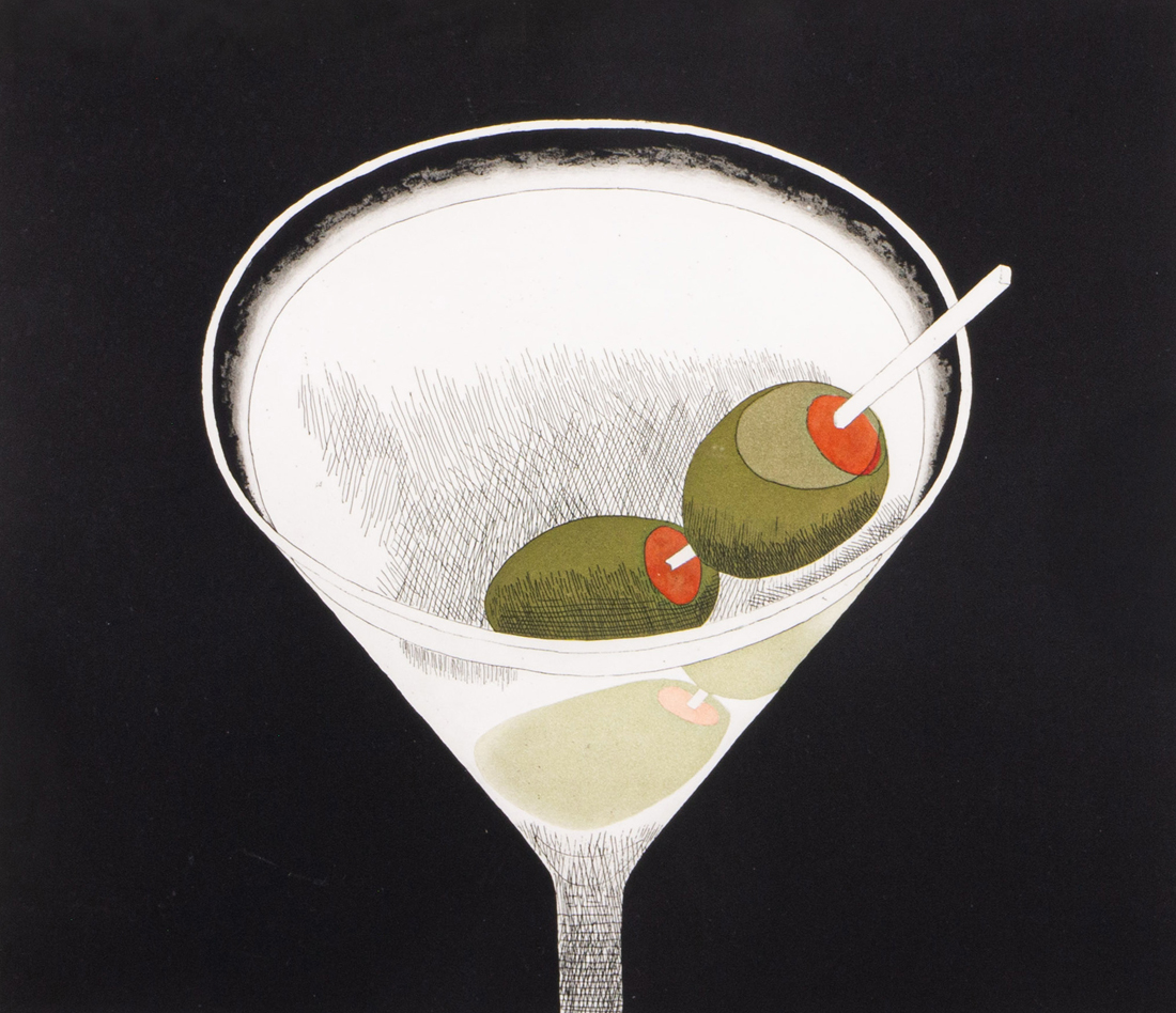 Appraisal: PRINT MARK ADAMS Mark Adams American - Martini etching in