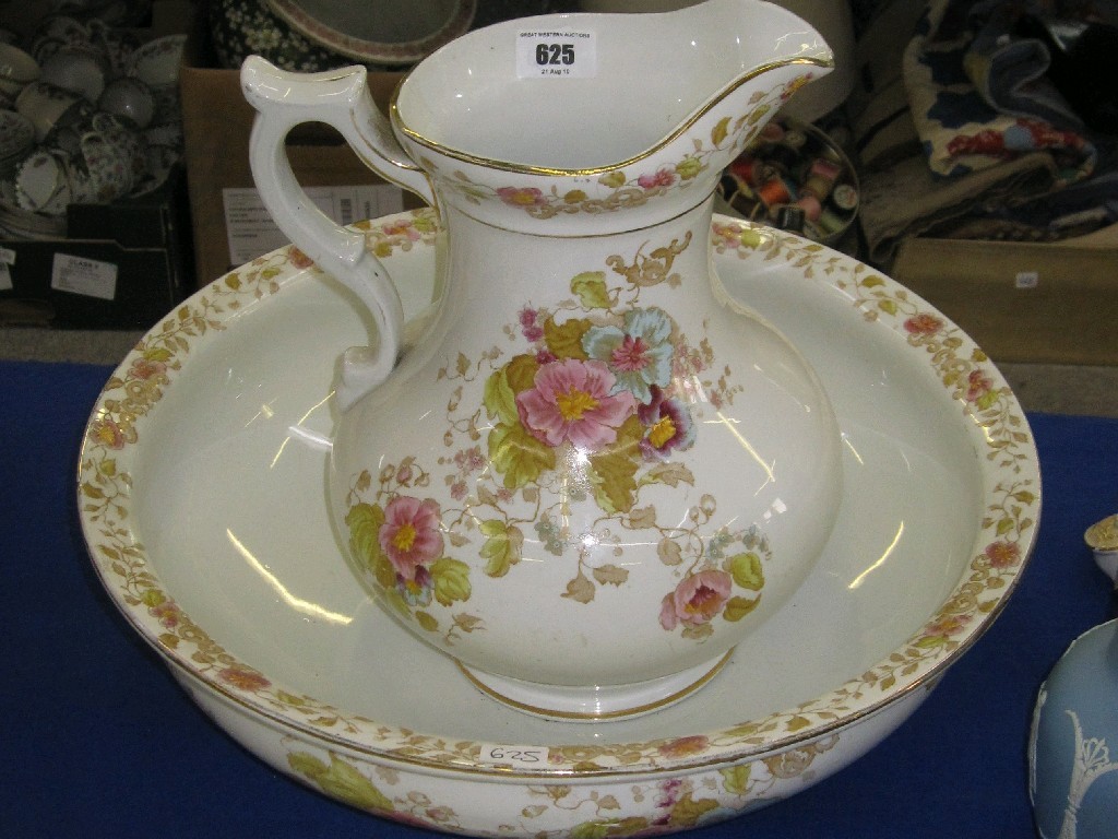 Appraisal: F Winkle Co 'Kew' pattern ewer and basin