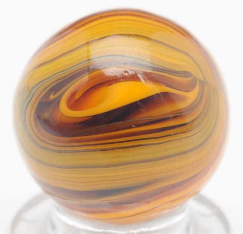 Appraisal: Christensen Agate Submarine Marble Transparent base covered with pumpkin orange