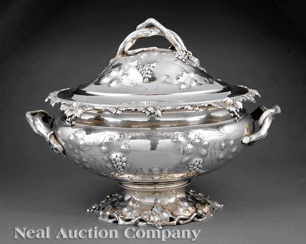 Appraisal: A Rare American Coin Silver Soup Tureen and Cover Adolphe