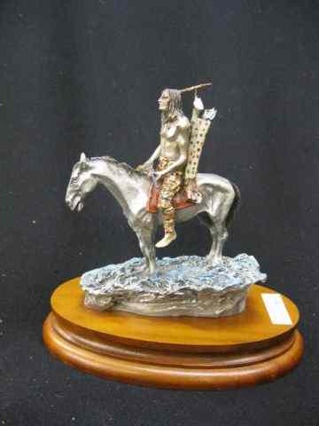 Appraisal: Chilmark Pewter Indian Sculpture ''The Outlier''inspired by Frederick Remington ''